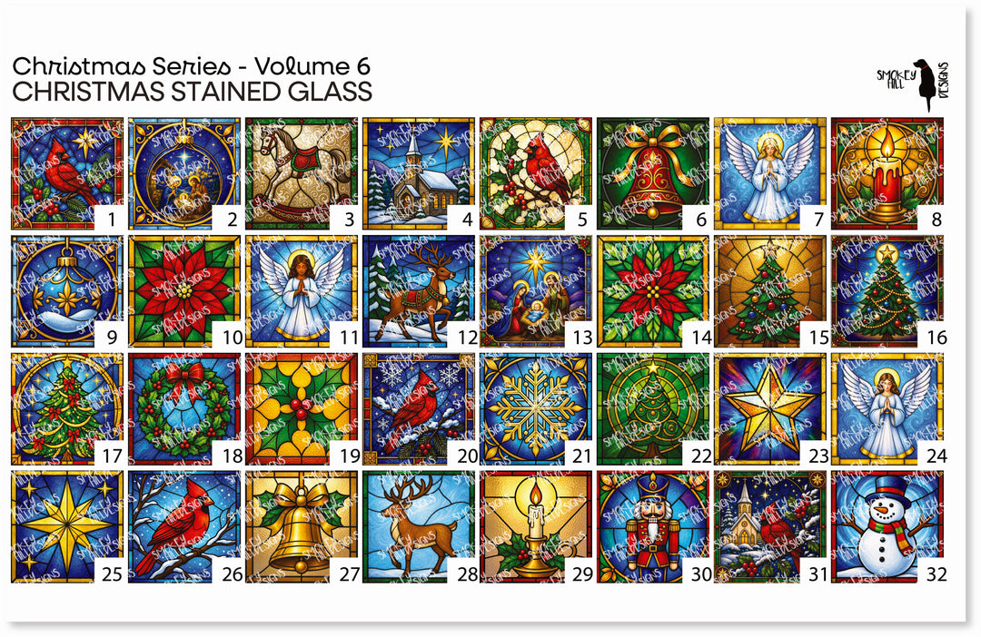 PatternPly® Full Coverage Christmas Series Volume 6 Christmas in Stained Glass Sampler