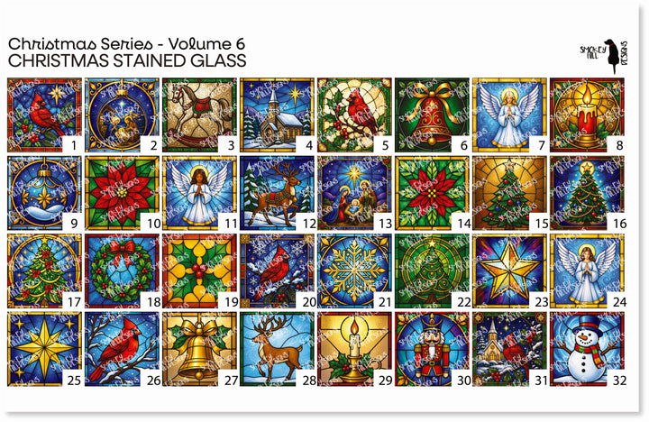 PatternPly® Full Coverage Christmas Series Volume 6 Christmas in Stained Glass Sampler