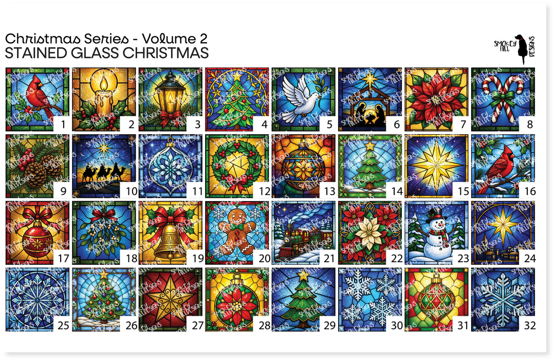 PatternPly® Full Coverage Christmas Series Volume 2 Stained Glass Christmas Sampler