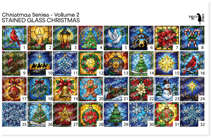 PatternPly® Full Coverage Christmas Series Volume 2 Stained Glass Christmas Sampler