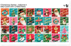 PatternPly® Full Coverage Christmas Series Volume 4 Mid Century Christmas Sampler: sampler sheet of small art scene designs