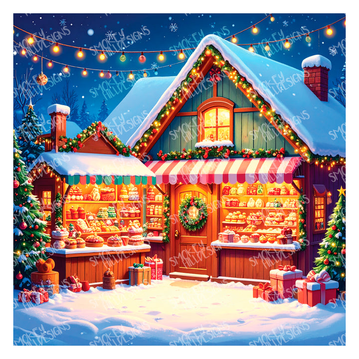 PatternPly® Transparent Christmas Bakery and Toy Shop
