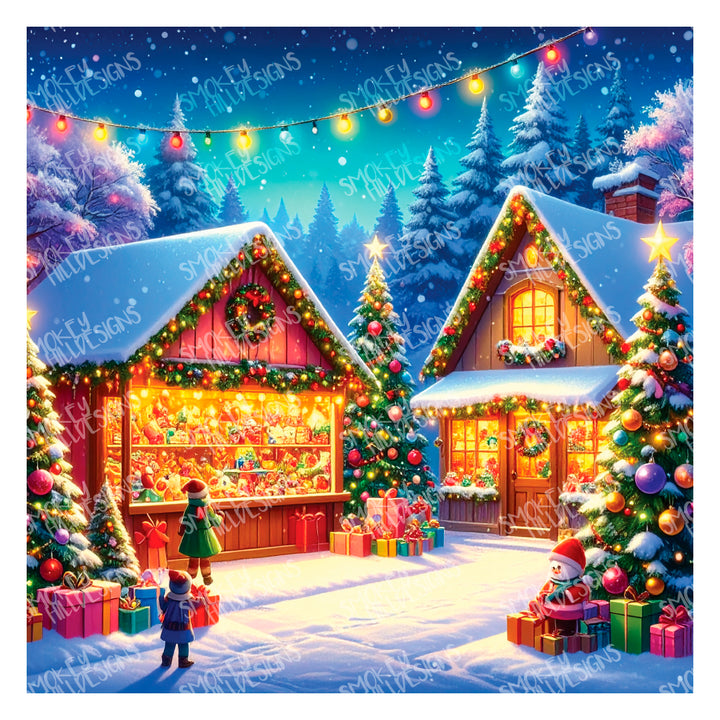 PatternPly® Transparent Christmas Bakery and Toy Shop