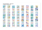 PatternPly® Transparent Coastal Series Volume 4 Coastal Pastels Teeny Sampler: sampler sheet of small art scene designs