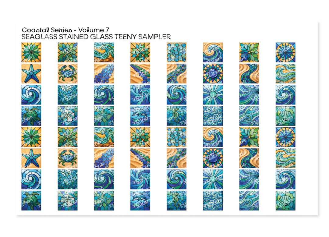 PatternPly® Transparent Coastal Series Volume 7 Seaglass Stained Glass Teeny Sampler Teeny Sampler