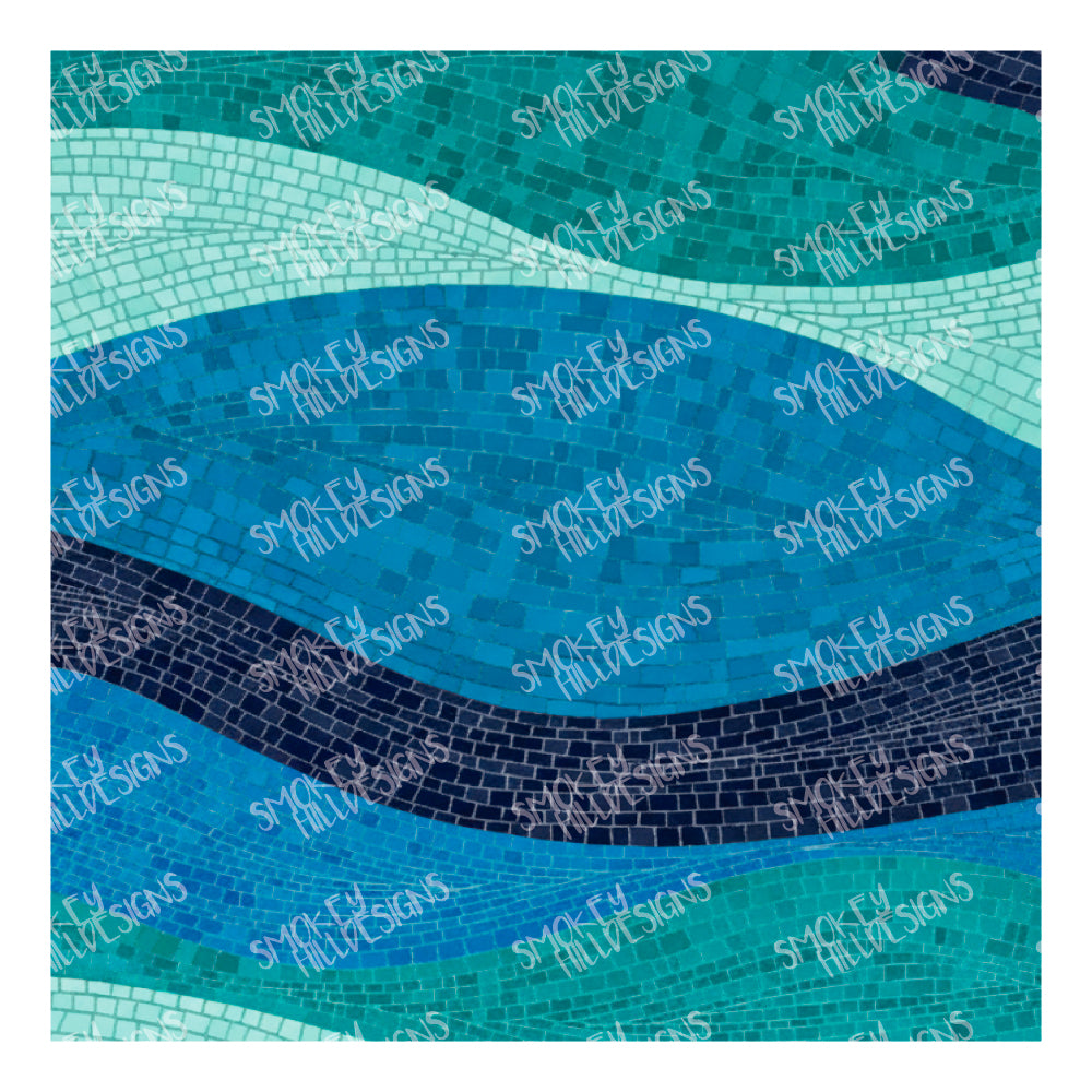 PatternPly® Full Coverage Coastal Mosaic Waves sheet showing the pattern