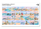 PatternPly® Transparent Coastal Volume 1 Pastel Paradise Sampler: sampler sheet of small art scene designs