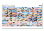 PatternPly® Transparent Coastal Volume 3 Coastal Daydreams Sampler: sampler sheet of small art scene designs