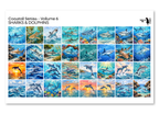 PatternPly® Full Coverage Coastal Volume 6 Sharks & Dolphins Sampler: sampler sheet of small art scene designs