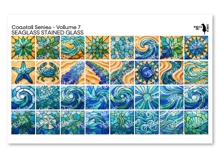 PatternPly® Transparent Coastal Volume 7 Stained Glass Sea Glass Sampler