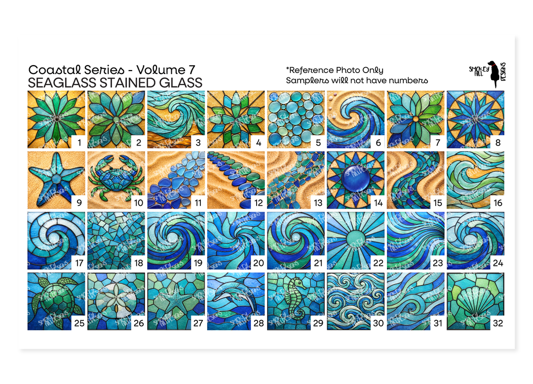 PatternPly® Transparent Coastal Volume 7 Stained Glass Sea Glass Sampler