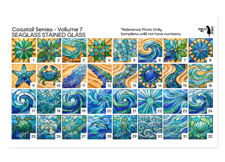 PatternPly® Transparent Coastal Volume 7 Stained Glass Sea Glass Sampler