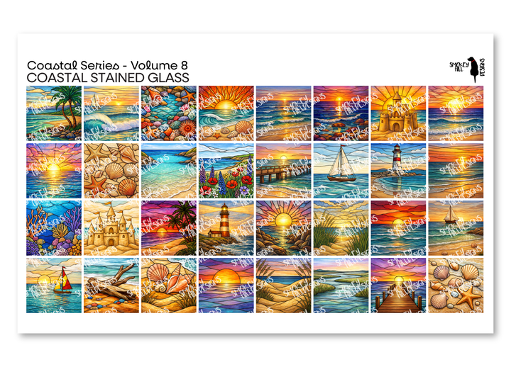 PatternPly® Transparent Coastal Volume 8 Coastal Stained Glass Sampler