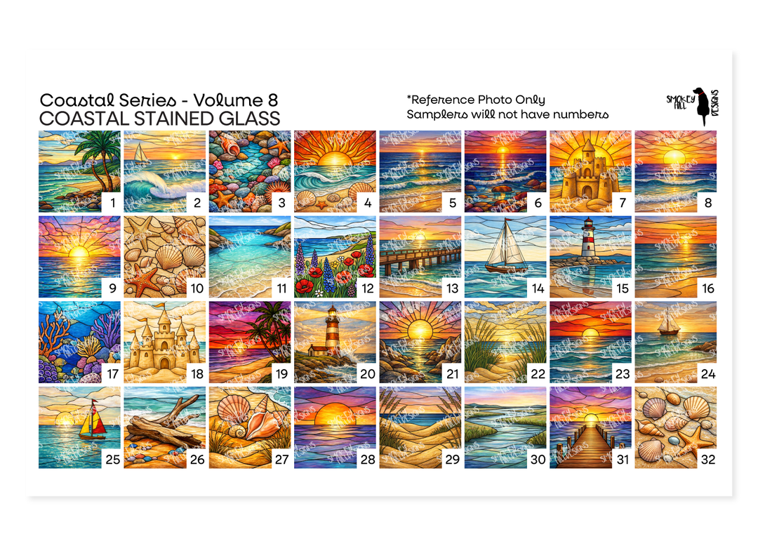 PatternPly® Transparent Coastal Volume 8 Coastal Stained Glass Sampler