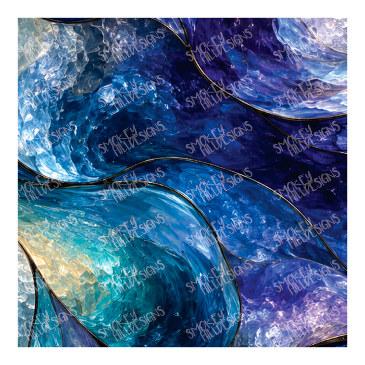 PatternPly® Full Coverage Realistic Coastal Stained Glass