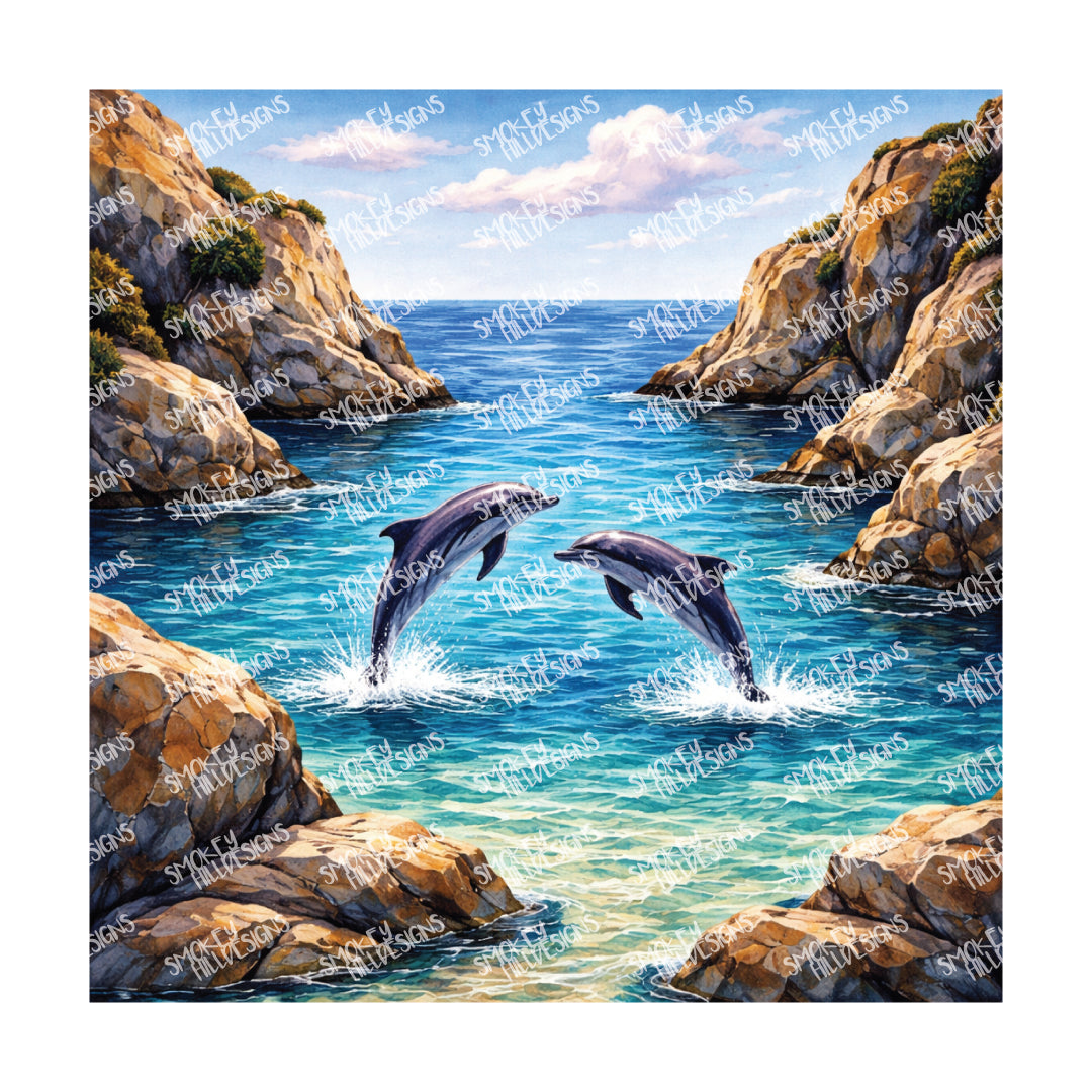 PatternPly® Transparent Coastal Series Volume 6 Sharks & Dolphins 32 art scene artwork