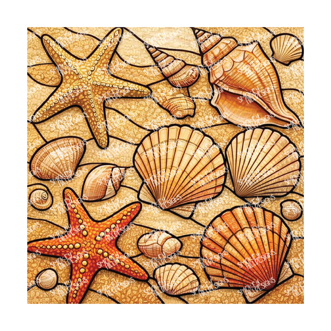 PatternPly® Full Coverage Coastal Series Volume 8 Coastal Series Stained Glass 10 art scene artwork