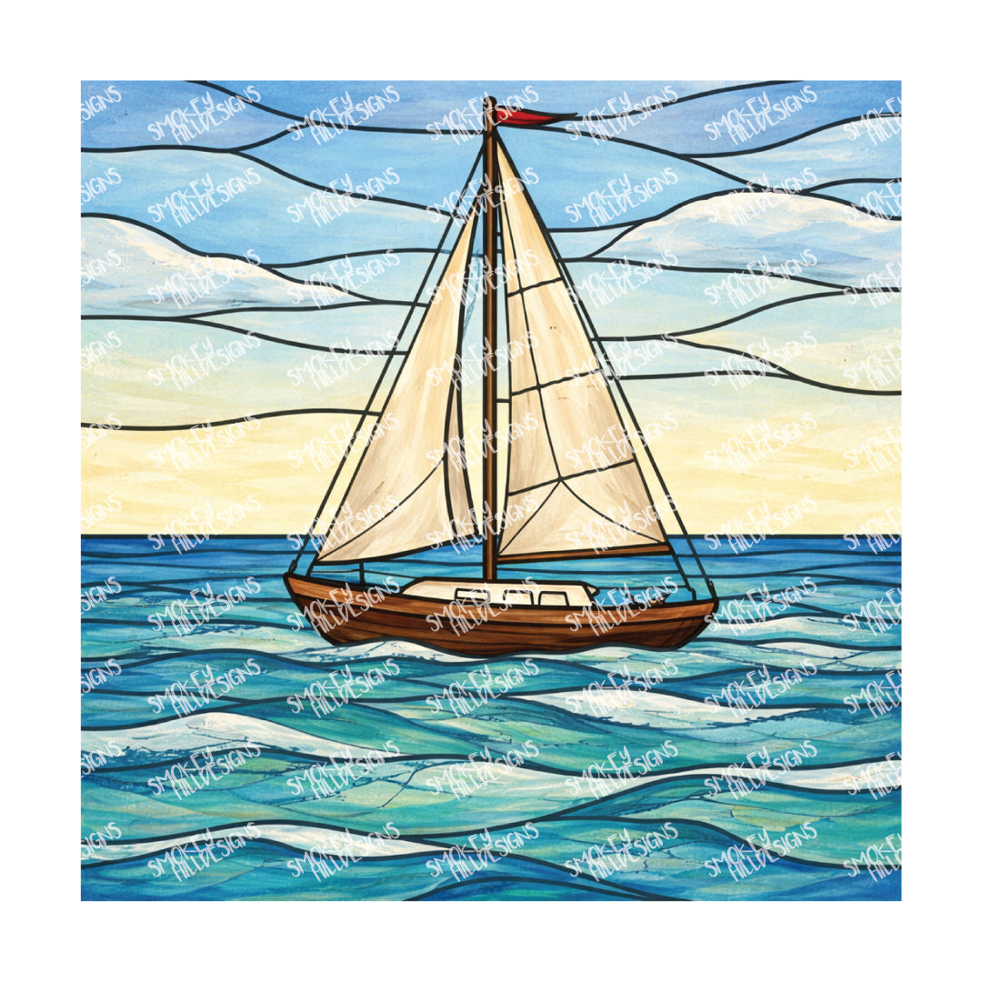 PatternPly® Full Coverage Coastal Series Volume 8 Coastal Series Stained Glass 14 art scene artwork
