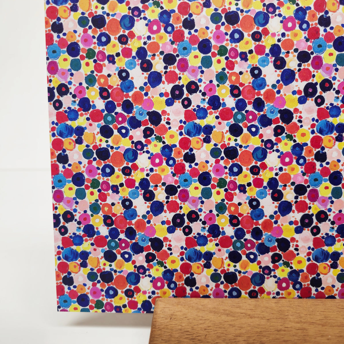 PatternPly® Full Coverage Colorful Paint Dots sheet showing the pattern