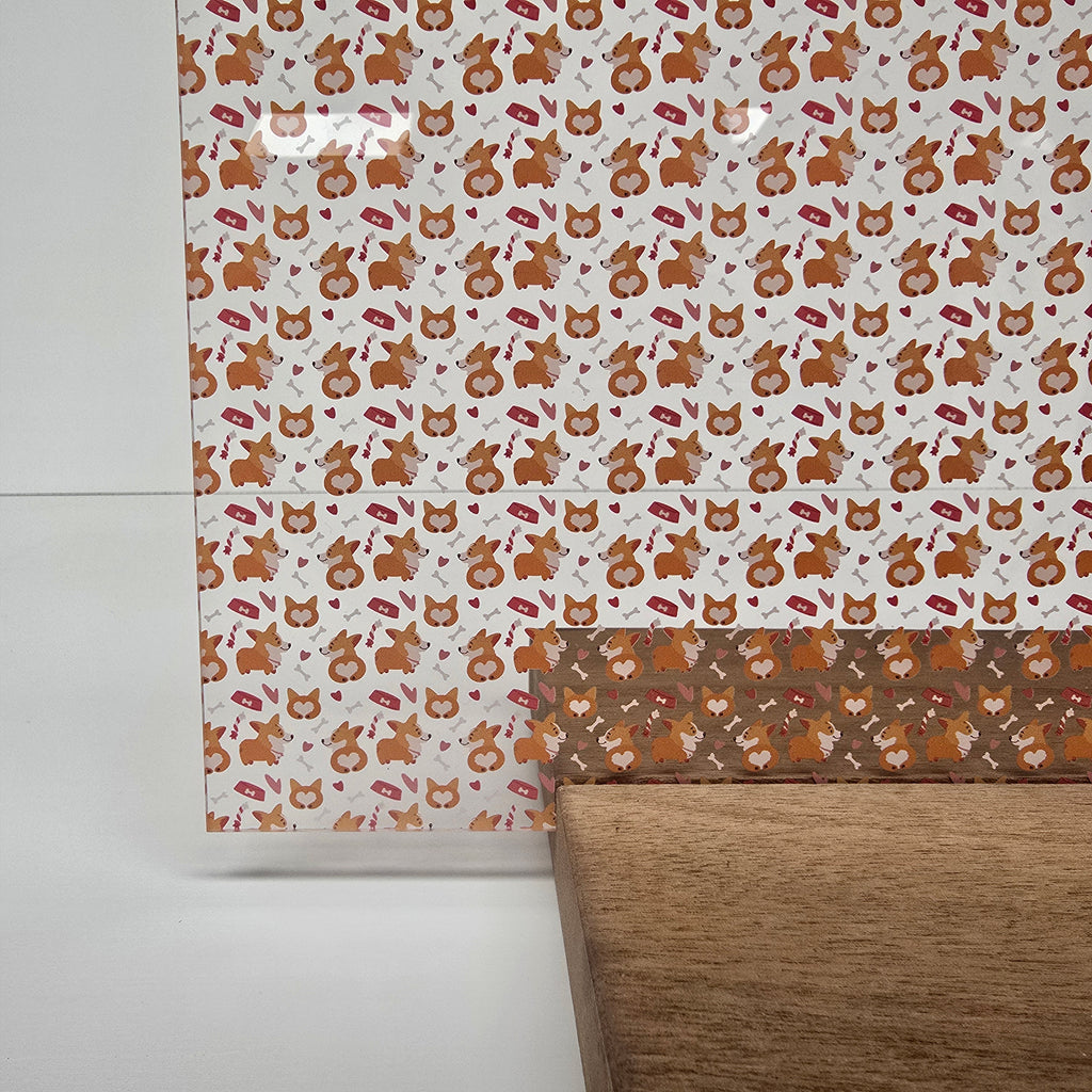 PatternPly® Scattered Corgi Butts sheet showing the pattern