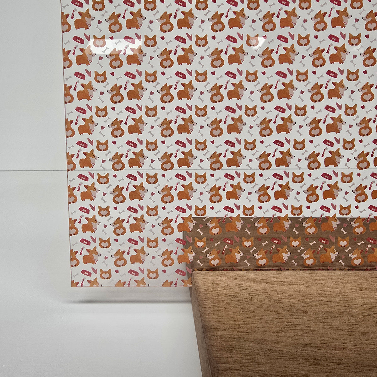 PatternPly® Scattered Corgi Butts sheet showing the pattern