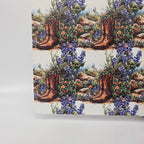 PatternPly® Full Coverage Cowboy Boots and Rocks sheet showing the pattern