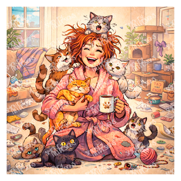 PatternPly® Full Coverage Crazy Cat Lady
