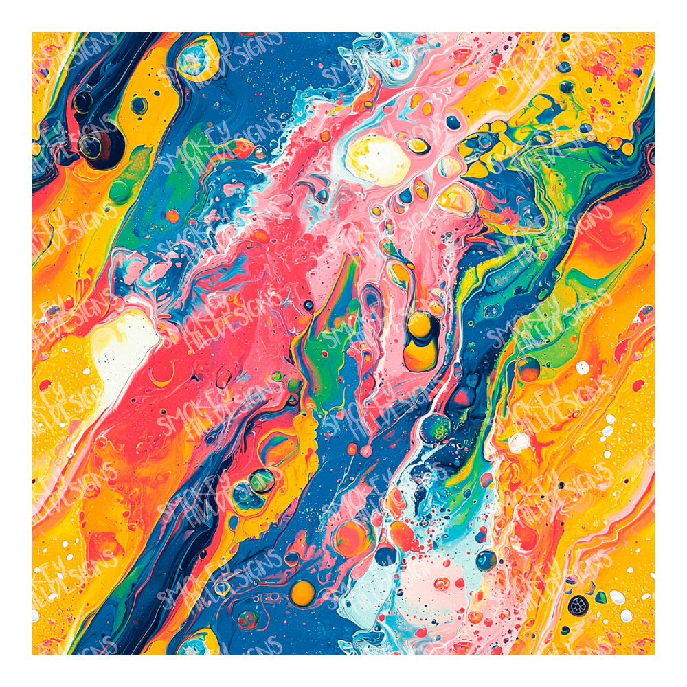 PatternPly® Transparent Crazy Paint Pour sheet showing the pattern
