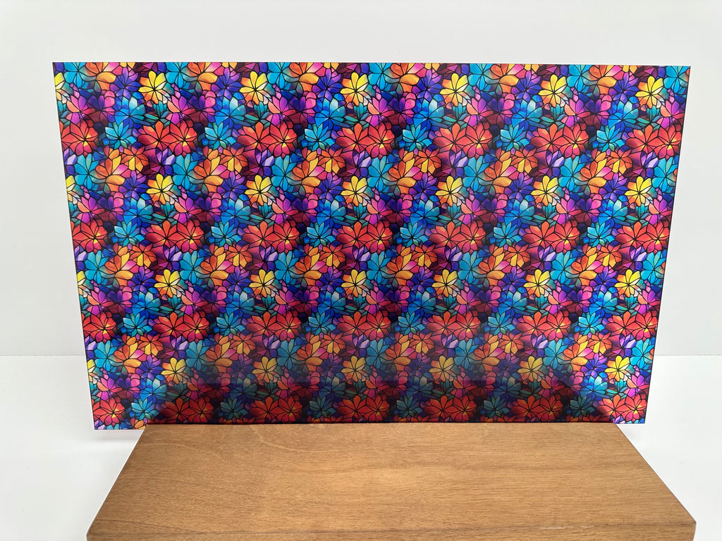 PatternPly® Transparent Geometric Floral Stained Glass product photo 3