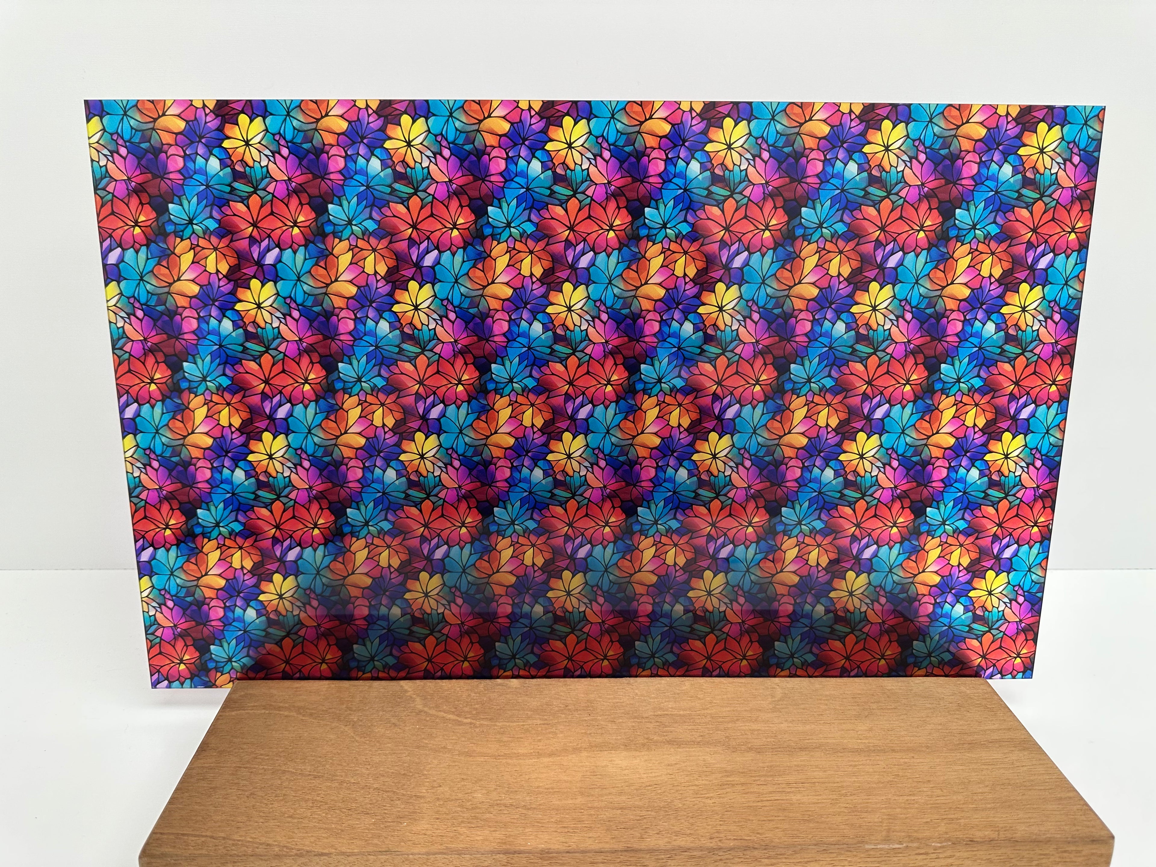PatternPly® Transparent Geometric Floral Stained Glass product photo 3