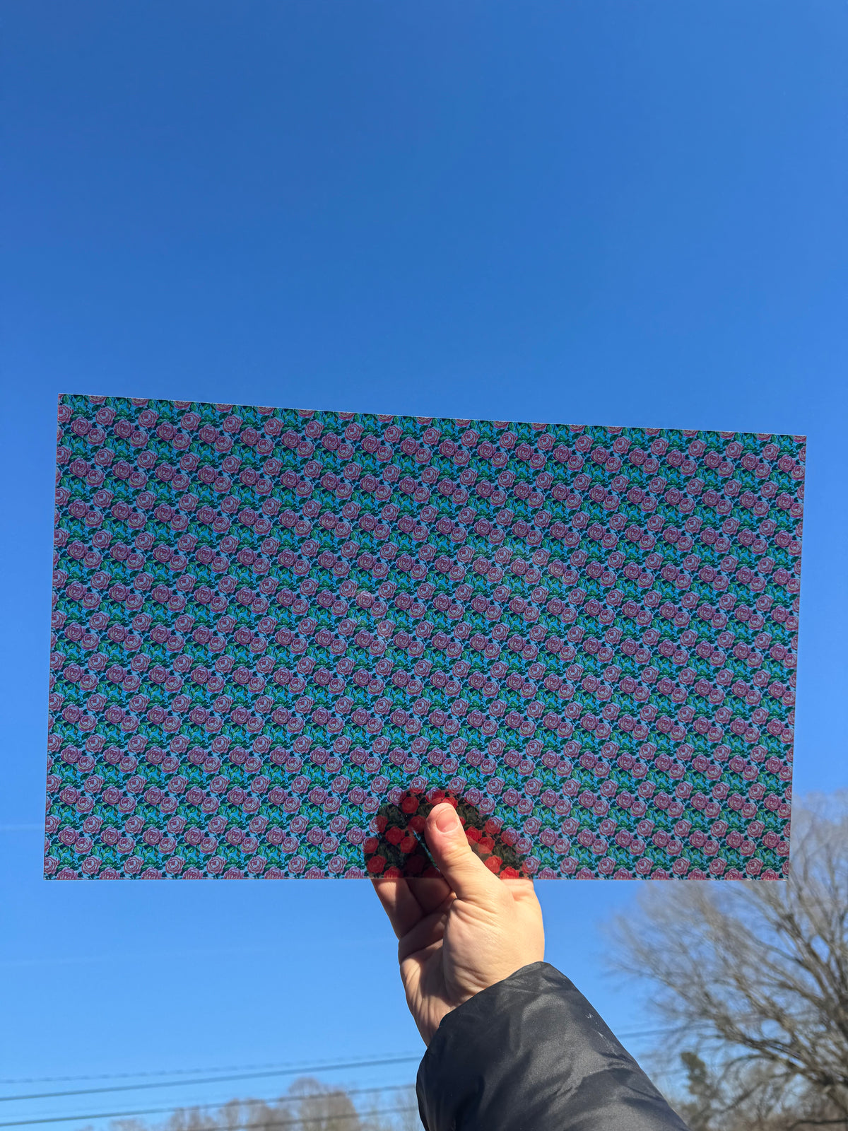 PatternPly® Transparent Micro Farmhouse Roses sheet showing the pattern