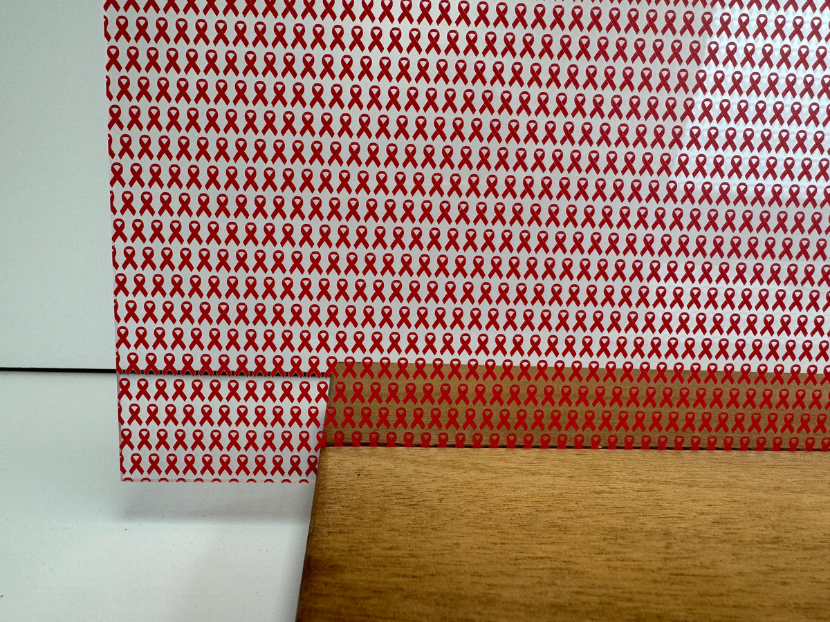 PatternPly® Scattered Mini Red Ribbons sheet showing the pattern