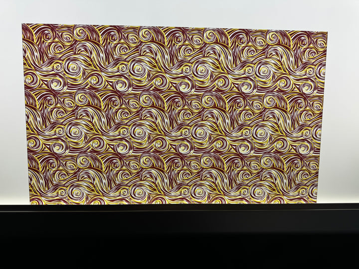 PatternPly® Acrylic Transparent Maroon and Gold Swirls