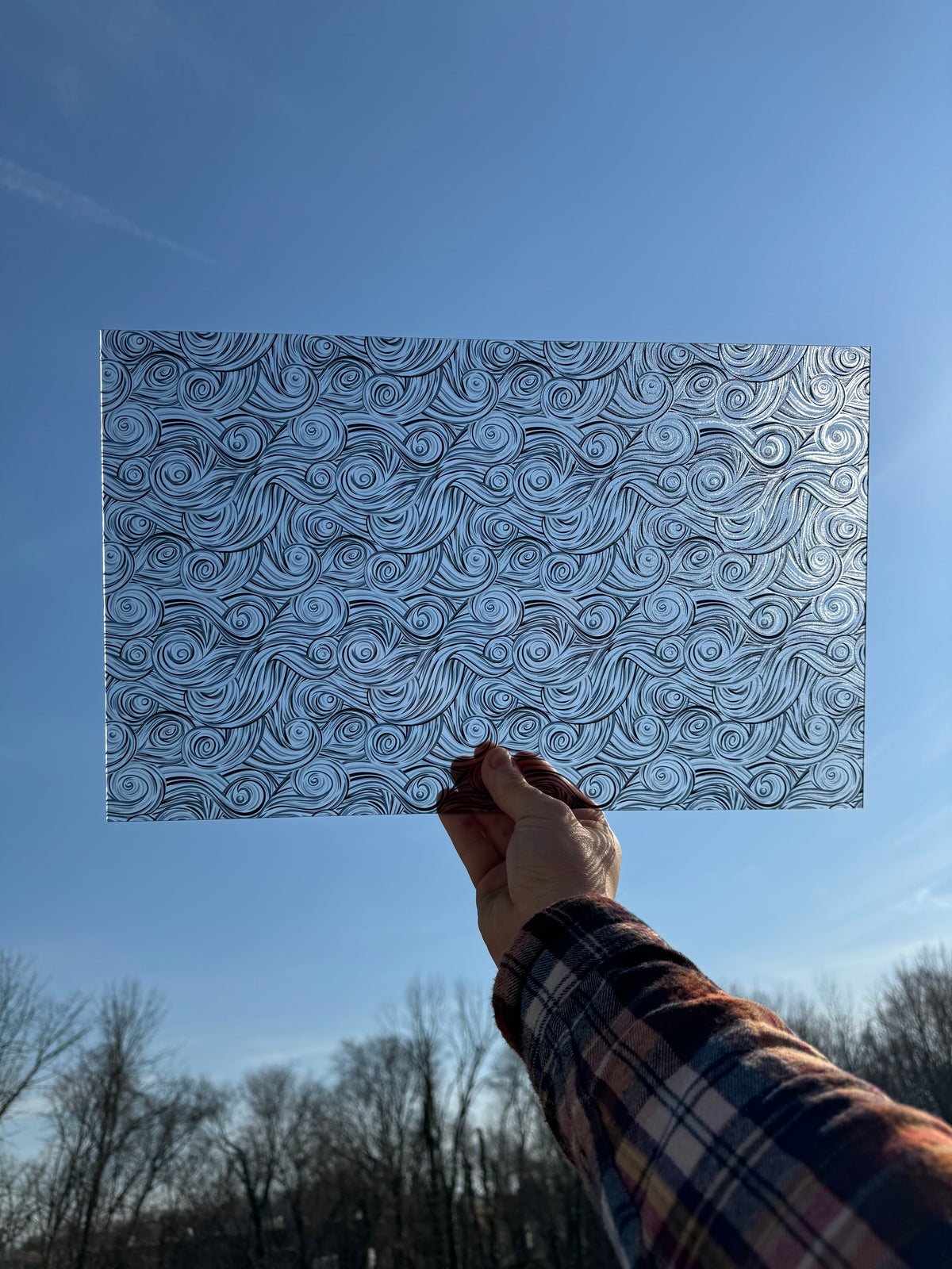 PatternPly® Transparent Grayscale Swirls sheet showing the pattern