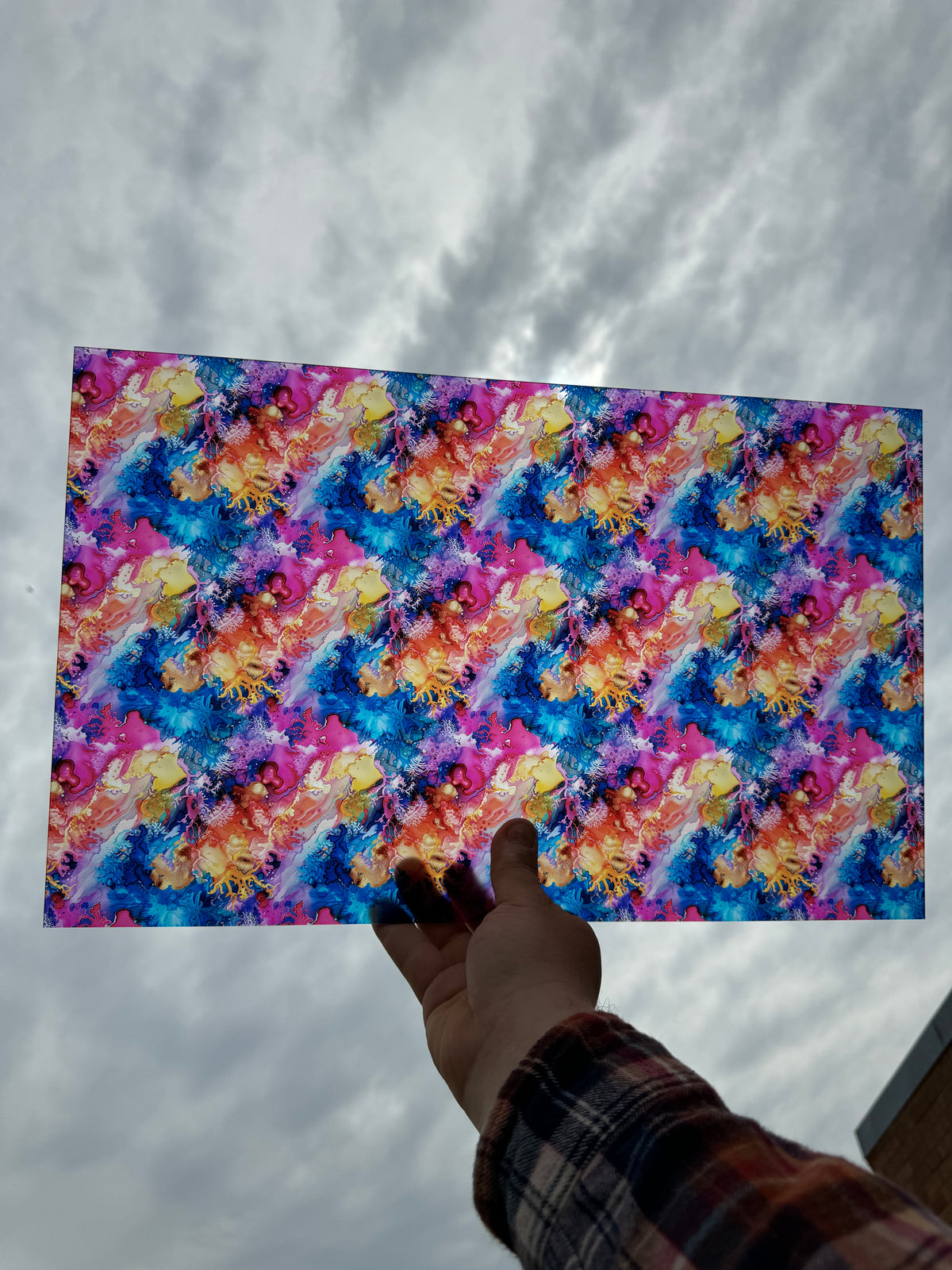 PatternPly® Transparent Tropical Ink sheet showing the pattern