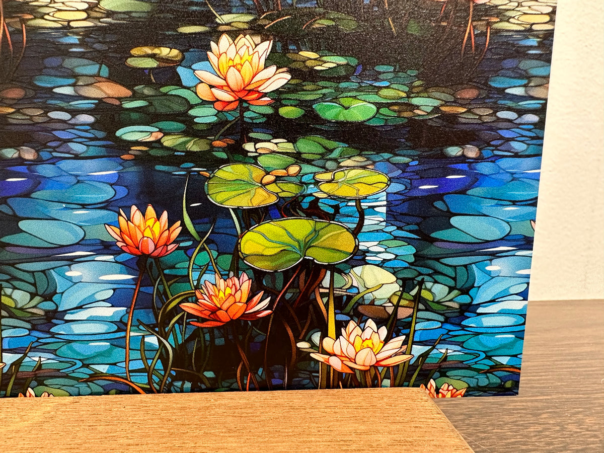 PatternPly® Full Coverage Lily Pad Lake Stained Glass sheet showing the pattern