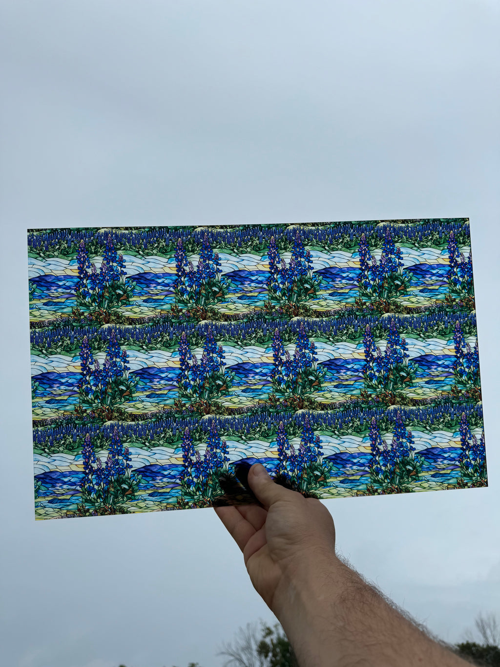PatternPly® Transparent Stained Glass Bluebonnet Sky product photo 2