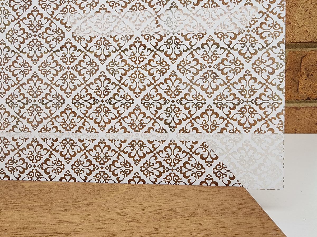 PatternPly® Scattered Damask WHITE sheet showing the pattern