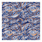 PatternPly® Scattered Dark Blue and Orange Swirls sheet showing the pattern