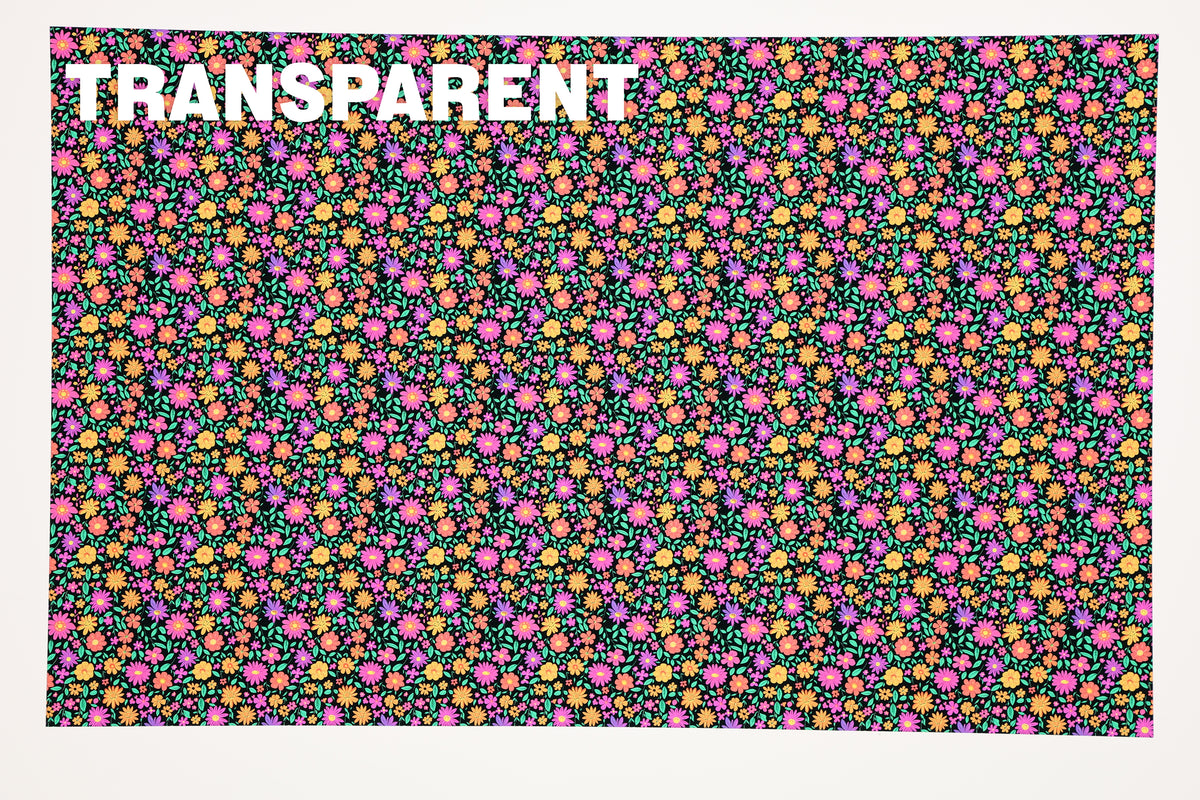 PatternPly® Transparent Dia de Los Muertos Floral Micro sheet showing the pattern