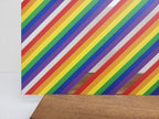 PatternPly® Scattered Diagonal Rainbow Stripes LARGE sheet showing the pattern