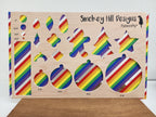 PatternPly® Scattered Diagonal Rainbow Stripes LARGE product photo 2
