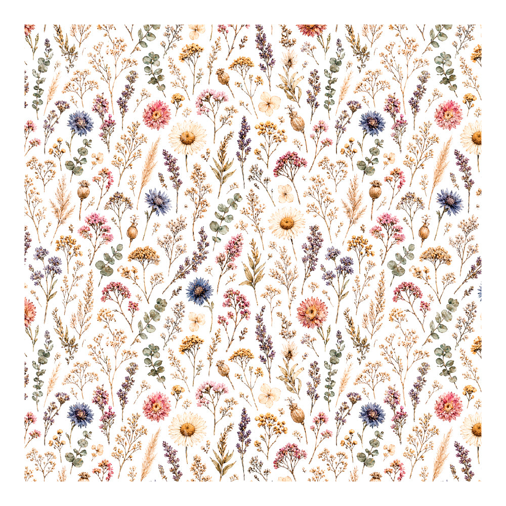 PatternPly® Scattered Dried Pressed Flowers sheet showing the pattern
