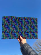 PatternPly® Transparent Rainbow Stained Glass Palms sheet showing the pattern