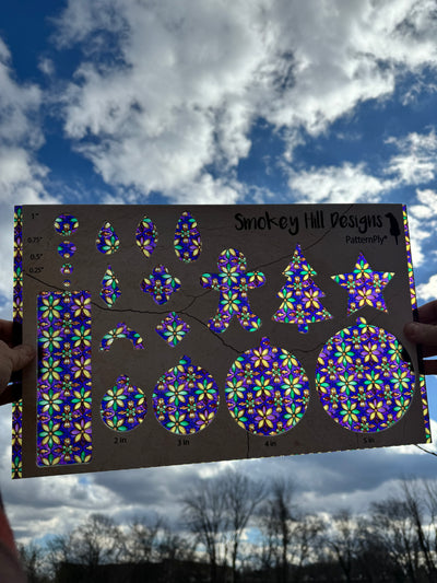 PatternPly® Acrylic Transparent Mardi Gras Floral Stained Glass