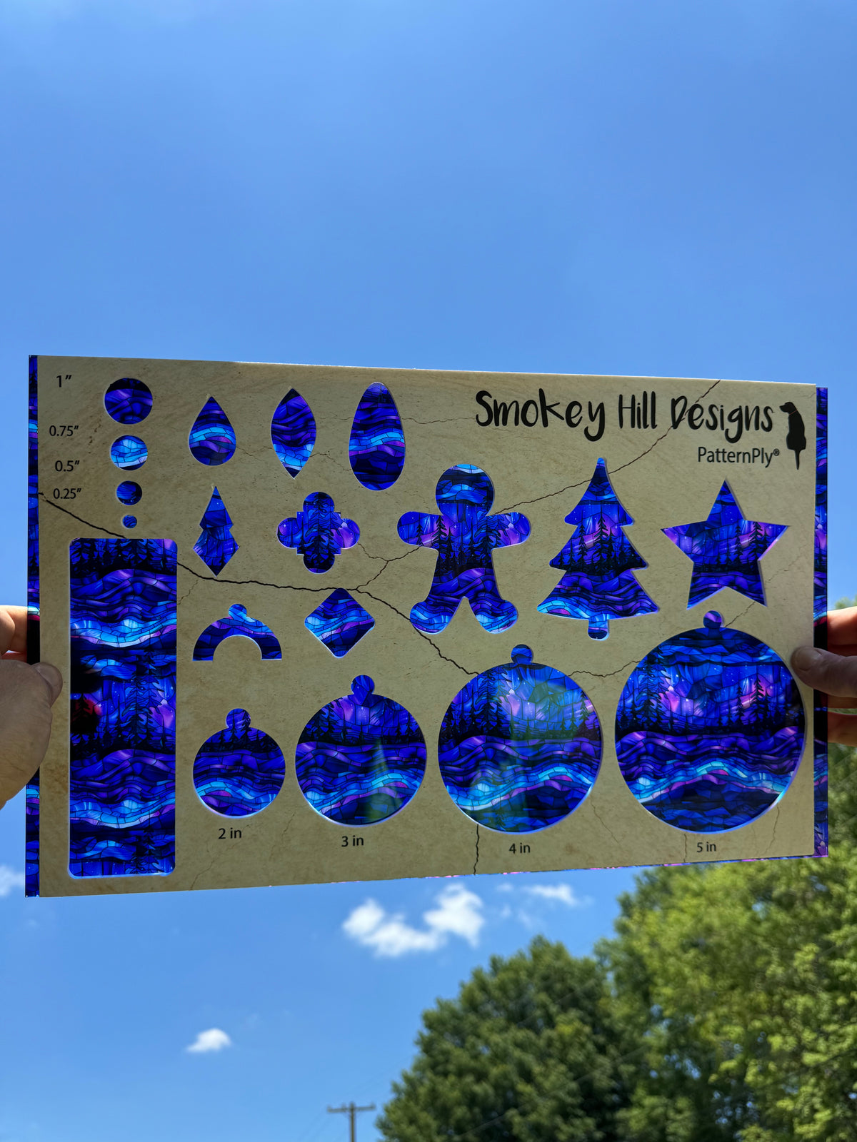 PatternPly® Transparent Stained Glass Northern Lights Forest product photo 2