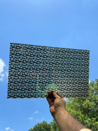 PatternPly® Transparent Micro Winter Cabins sheet showing the pattern
