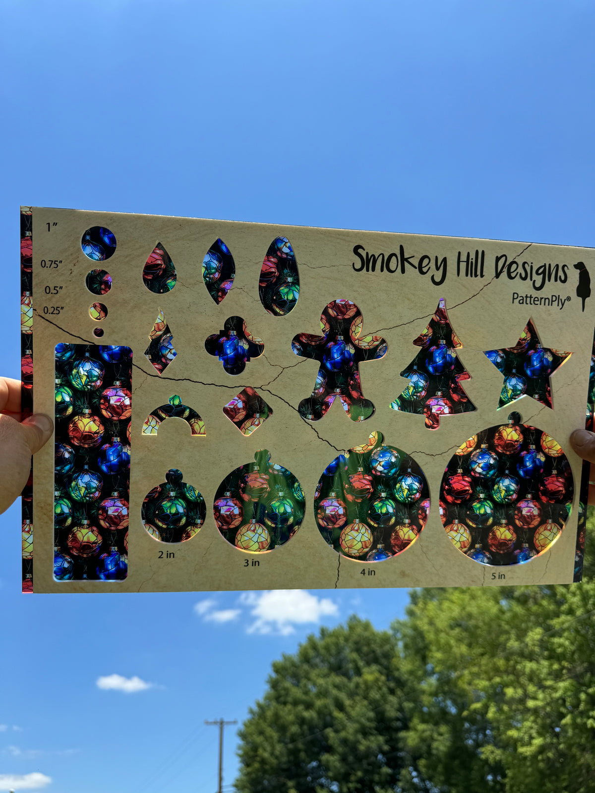 PatternPly® Transparent Stained Glass Tree Ornaments product photo 2