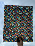PatternPly® 19x24" Transparent Colorful Butterflies Original Scale sheet showing the pattern