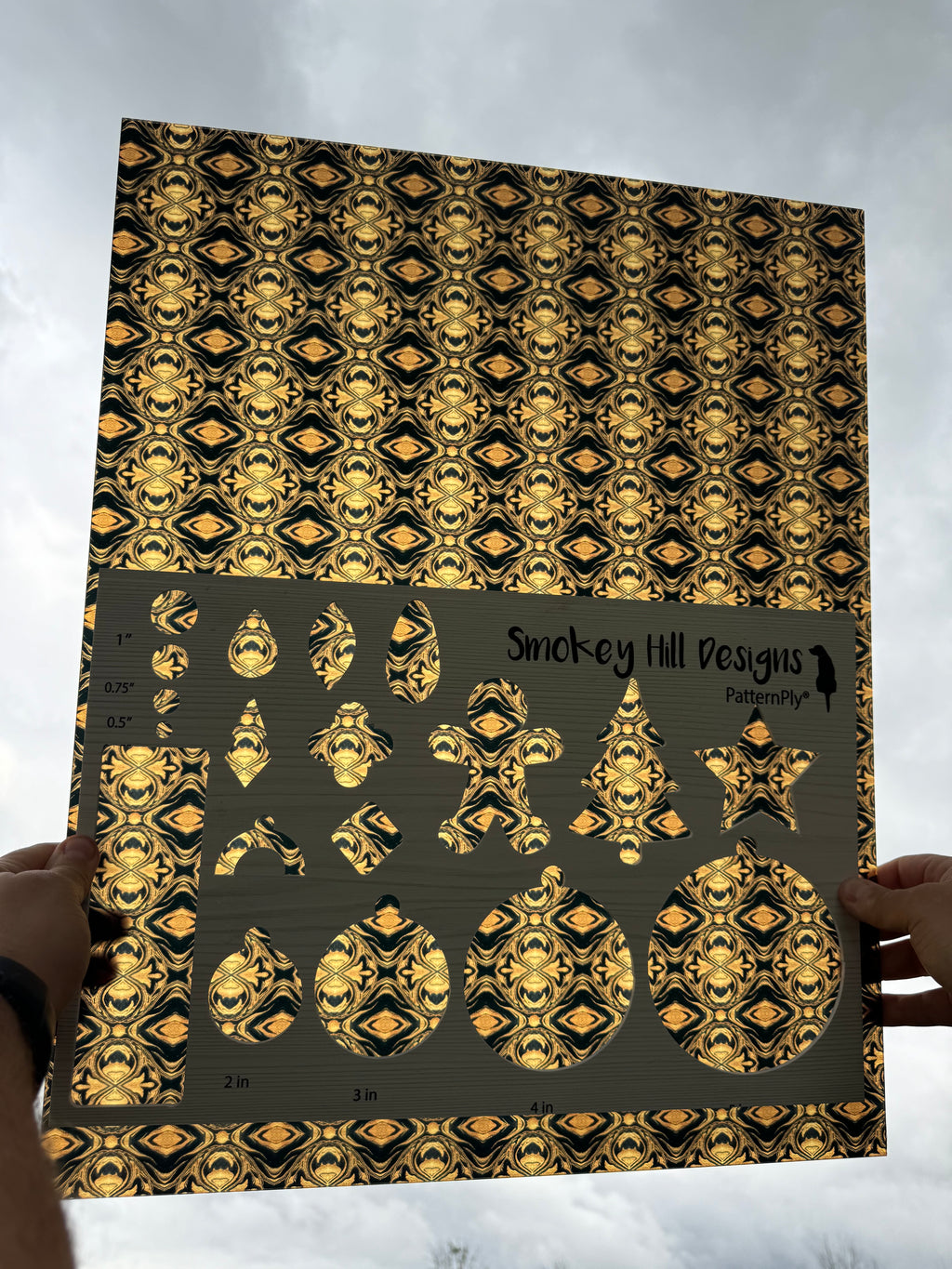 PatternPly® 19x24" Transparent Black and Gold Kaleidoscope Original Scale product photo 2